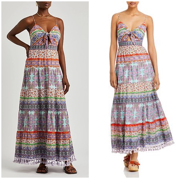 Alice + Olivia Minka Floral Tassel-Fringe Maxi Dress - Picture 6 of 17